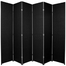 6 Panel Woven Room Divider Screen